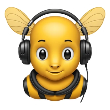 DJ bee with headphones sticker