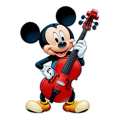 Mickey mouse holding bass sticker