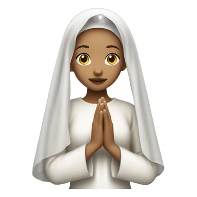 Light skin girl praying with white veil  sticker