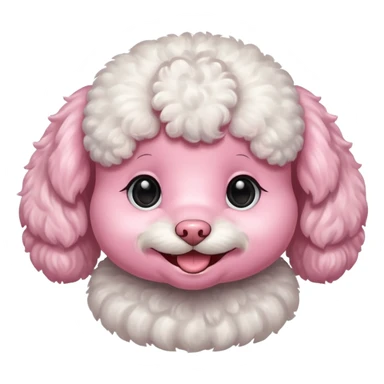 smile, baby white toy Poodle,only face  sticker