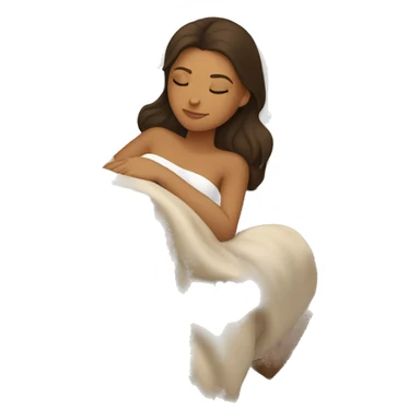 Brunette girl sleeping with tan skin and pillow and blanket  sticker