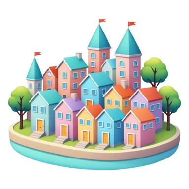 little city and small home sticker