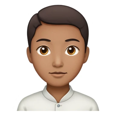 Person with Chinese appearance, darker skin tone, and narrow eyes, friendly expression sticker