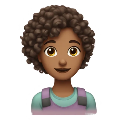 Cute selfcare brunette girl with curly hair sticker