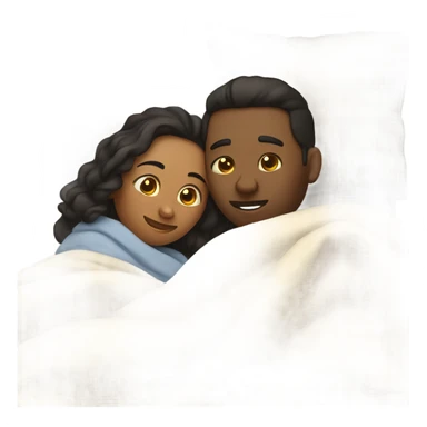 a couple cuddling in bed  sticker