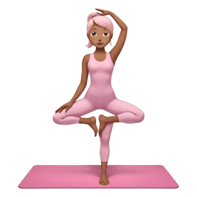 girl standing in a yoga pose in a pink bodysuit sticker