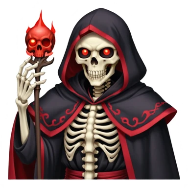 Ainz Ooal Gown skeletal overlord with red glowing eyes and dark robe sticker