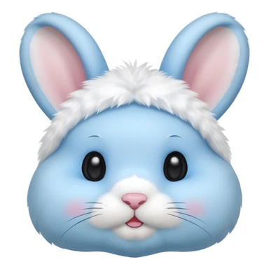 light blue cute rabbit head with chubby cheeks sticker