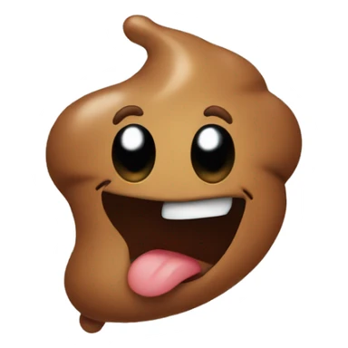 Poop face emoji flying  sticker