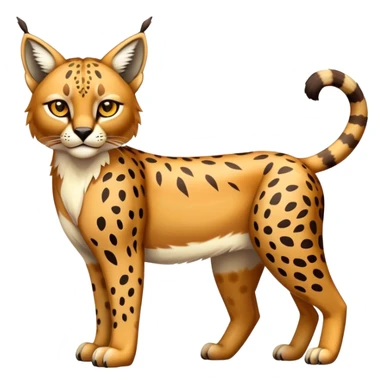 Cute cool shiny colorful bobcat-lynx-cheetah-caracal-animal-hybrid-Fakemon full body with patterns and markings sticker