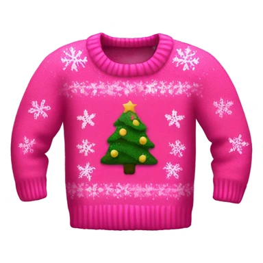 Realistic isolated pink ugly Christmas sweater. sticker