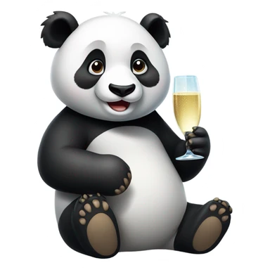 Panda drinking champagne  sticker