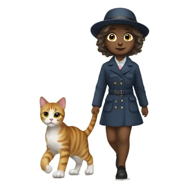 Britain’ cat walk with a girl  sticker
