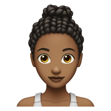 Brown girl with black Afro braids only 1 sticker