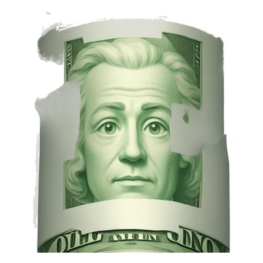  rolled up banknote sticker