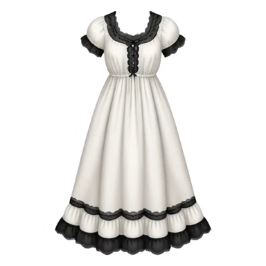 White victorian nightgown with black bugs  design  sticker