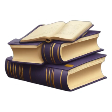 three selfstanding books with different size and thick with one book inclined sticker