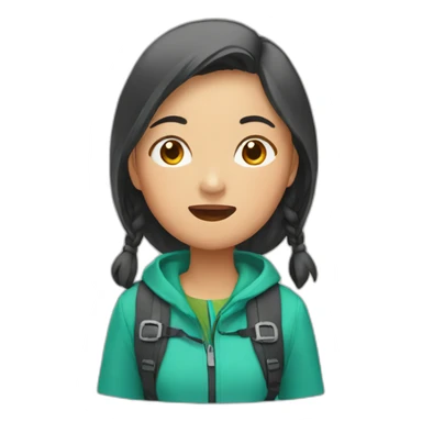 ASIA GIRL SPEAKING ON THE MOUNTAIN sticker