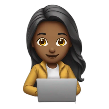 Marketer girl with a laptop sticker
