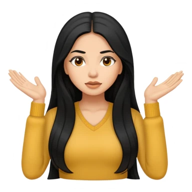 Latina women. Lightskin with long black hair doing the smh sticker