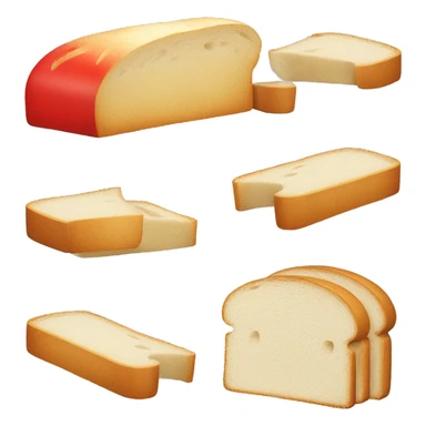 slice of white bread with a straight red sweatband  sticker