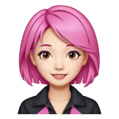 asian influencer pink hair selfie sticker
