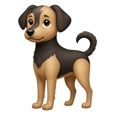 black dag standing on 2 paws sticker