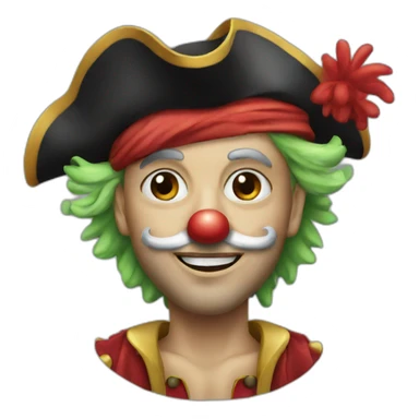 Clown pirate sticker