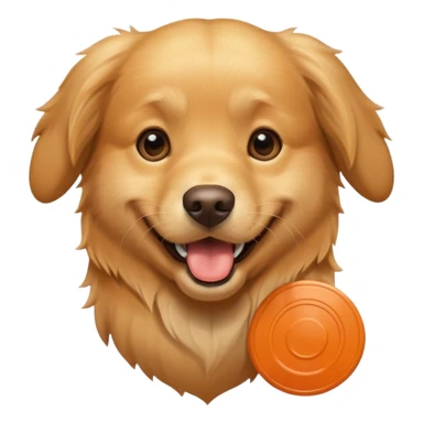 cute golden retriever with a frisbee in its mouth sticker