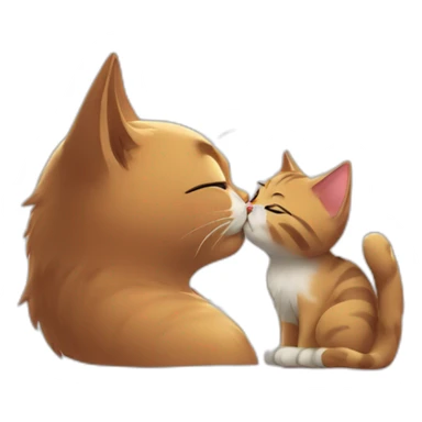 Cat kissing shinshilla  sticker