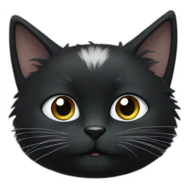 Black cat with white paws and white tuft on chest sticker