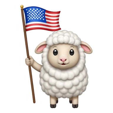 Sheep waves a victory flag sticker