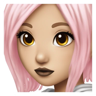 hime gyaru girl, tattoos, blonde and pink hair, dark makeup, white tee sticker