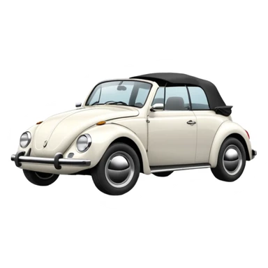 White Volkswagen Beetle convertible  sticker