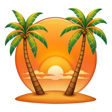 florida plam trees and sunset orange sticker