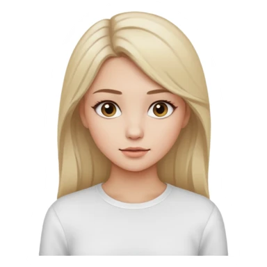 ragazza bionda cenere truccata con maglietta a maniche lunghe bianca sticker