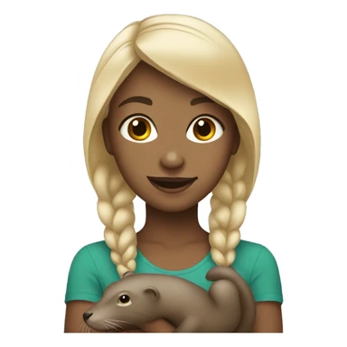 Blonde girl with otter sticker