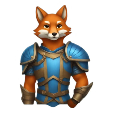 Fox wearing blue armor  sticker