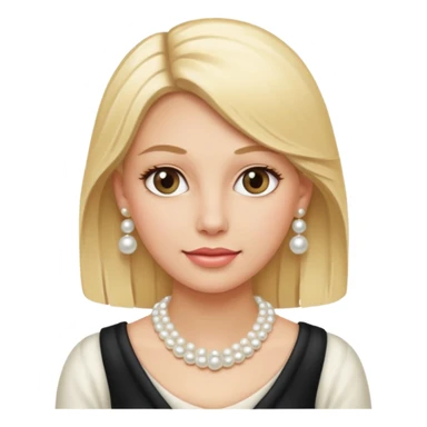 Blonde woman wearing pearls sticker