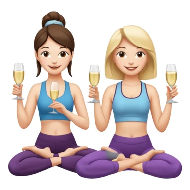 two girl yoga and prosecco  sticker
