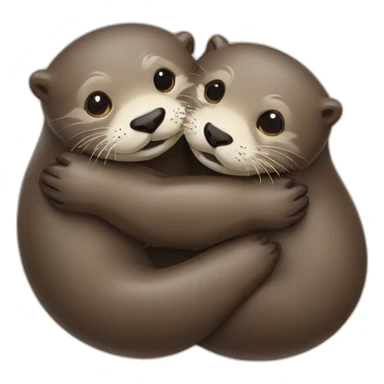otters hugging sticker