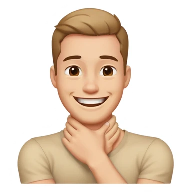 arm crossed holding neck lauging guy sticker