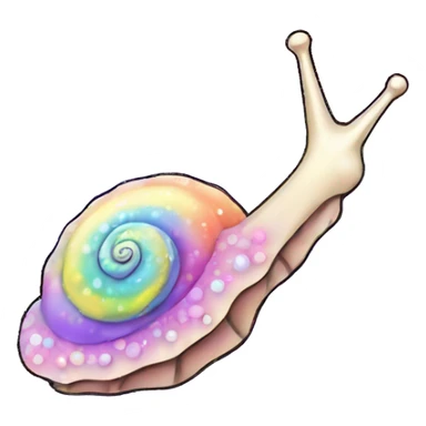 pastel neon rainbow bedazzled kawaii sea snail sticker