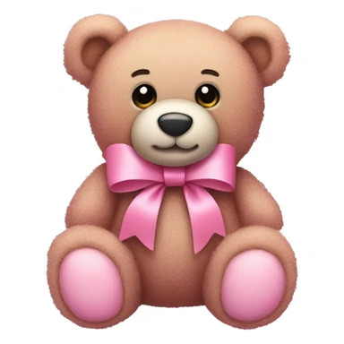 pink bow teddy bear solo sticker