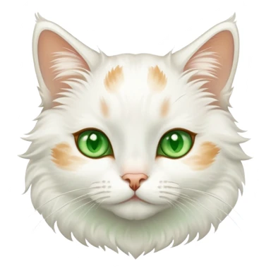 White cat with tan spots and green eyes sticker