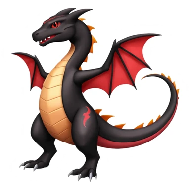 Black lanky elegant handsome cool beautiful Shiny-Charizard-Salazzle-Seviper-Salandit-fusion sticker