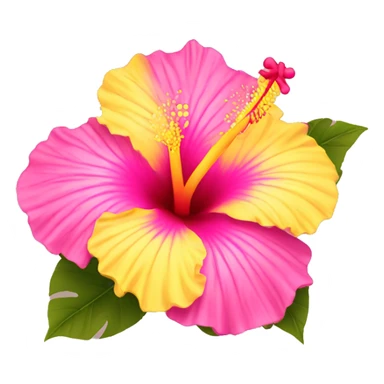 yellow and pink hibiscus flower sticker