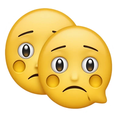 two unhappy yellow emojis overlapping 50% sticker