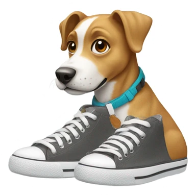 Dog wearing sneakers sticker