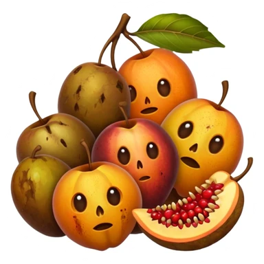 small pile of rotten fruits sticker